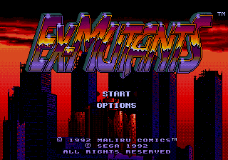 Ex-Mutants (USA, Europe) Title Screen